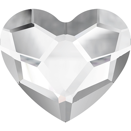 2808 Heart Flat Back - Crystal 3.6mm (100 Pack) Non-foiled